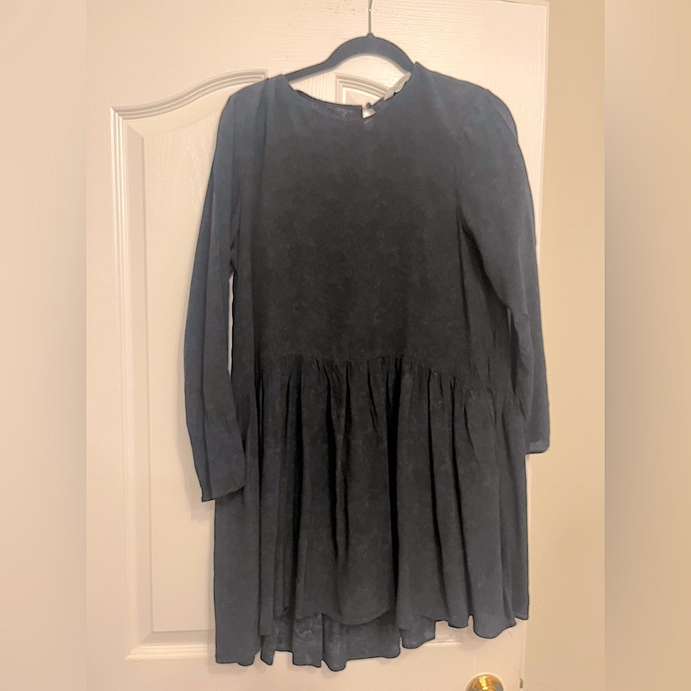 Zara Black and Navy Printed Dress